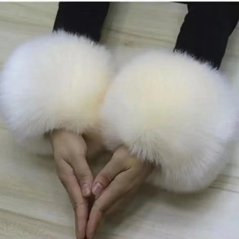 1 Pair Trendy Universal Versatile Stylish Imitation Fur Arm Warmers