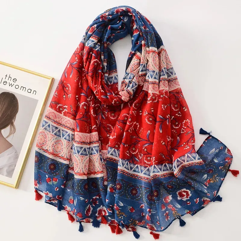 1pc good quality  woman scarf Hijab Bandannas Designer Scarf Luxury Scarves For Women Red Blue Woman Scarf Elegant Women's Shawls For Cotton Veils Bandana Brand.