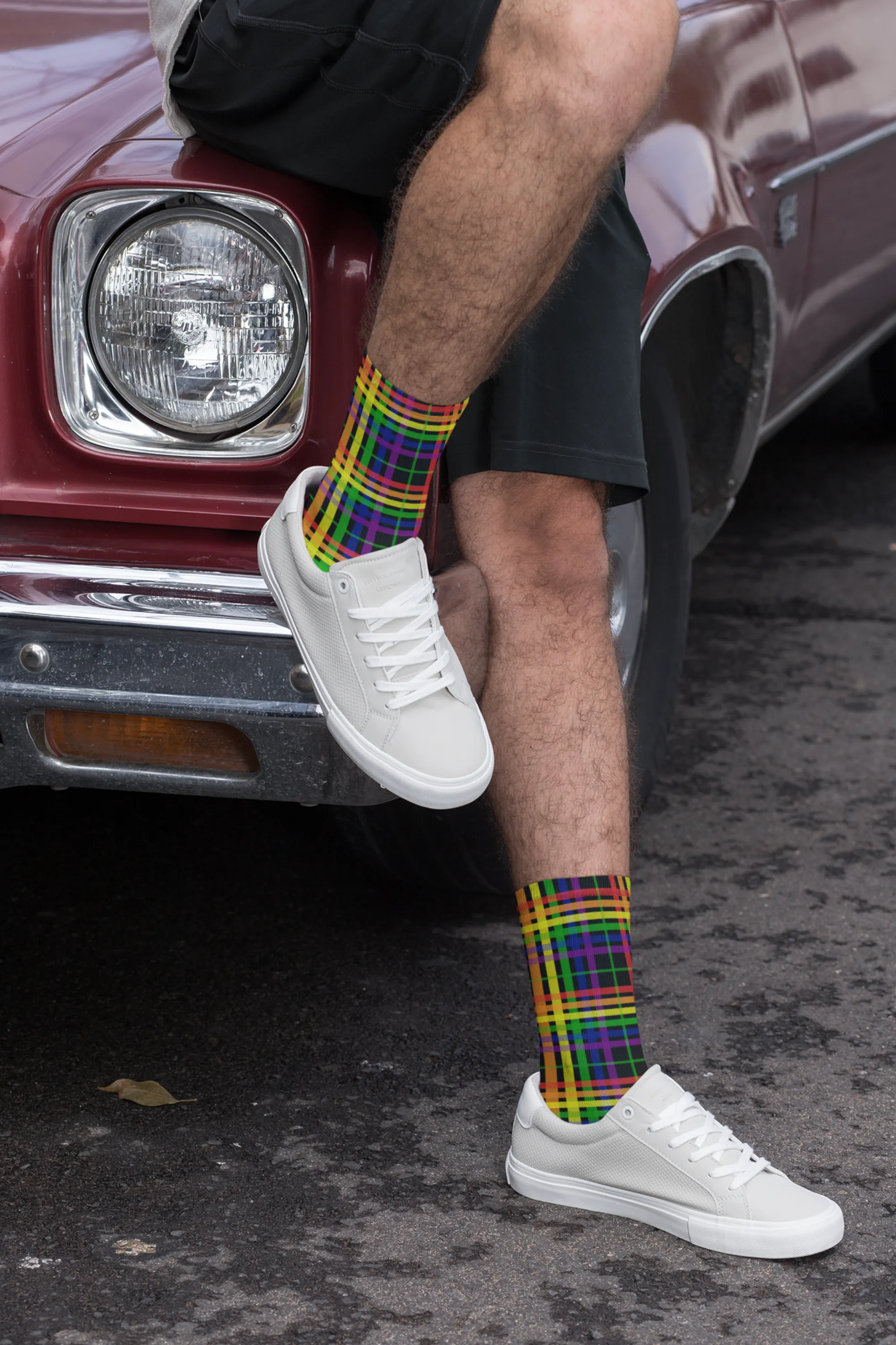 Aroace - V1 Horizontal Striped All-Over Print Socks