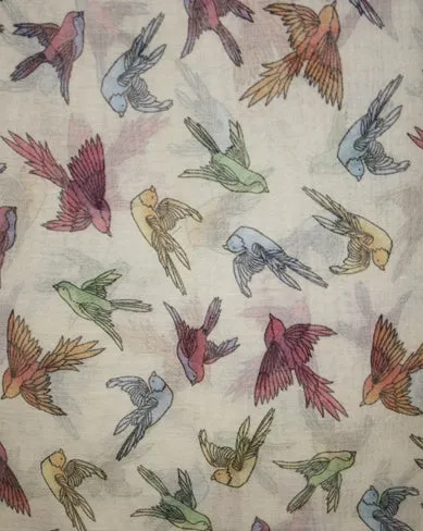 Assorted Multi-Bird Scarves