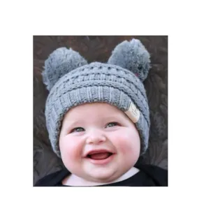 Baby-23 Double Pom Beanie Light Melange