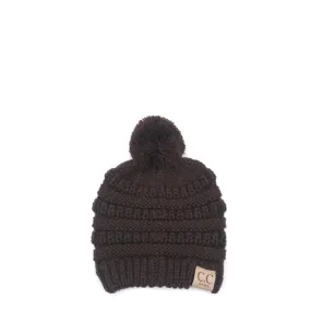 Baby-847 Brown Beanie with Pom