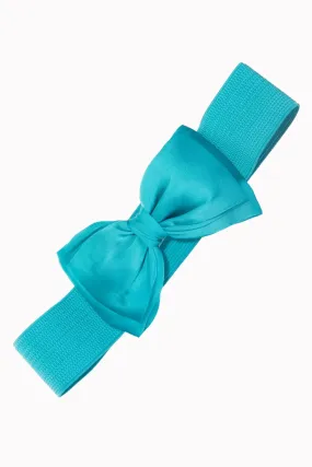 Bella Bow Belt in Teal Blue by Banned