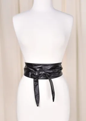 Black Obi Wrap Belt