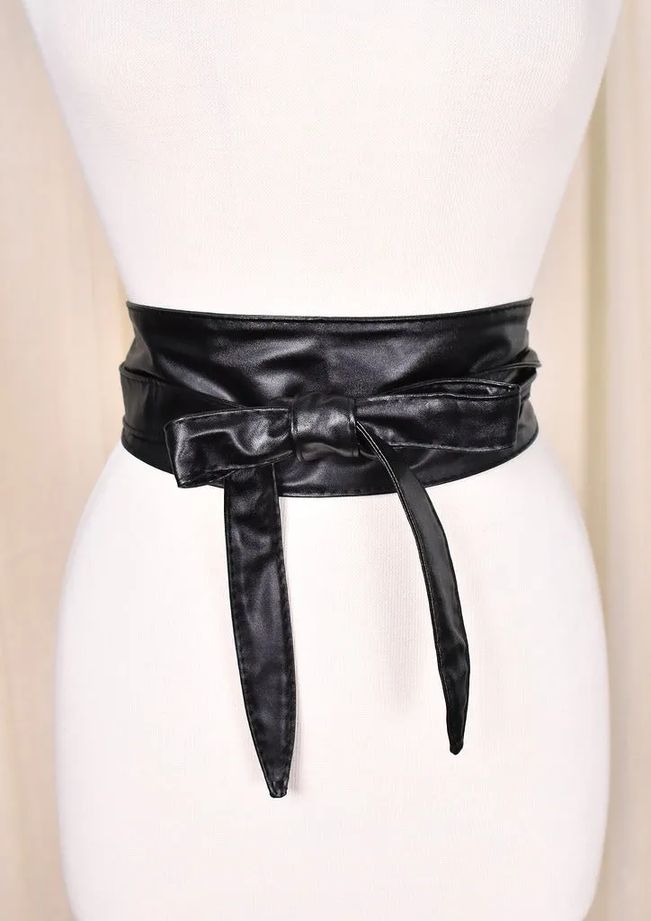 Black Obi Wrap Belt