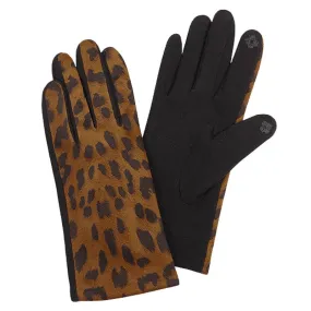 Brown Leopard Tech Gloves Adult One Size