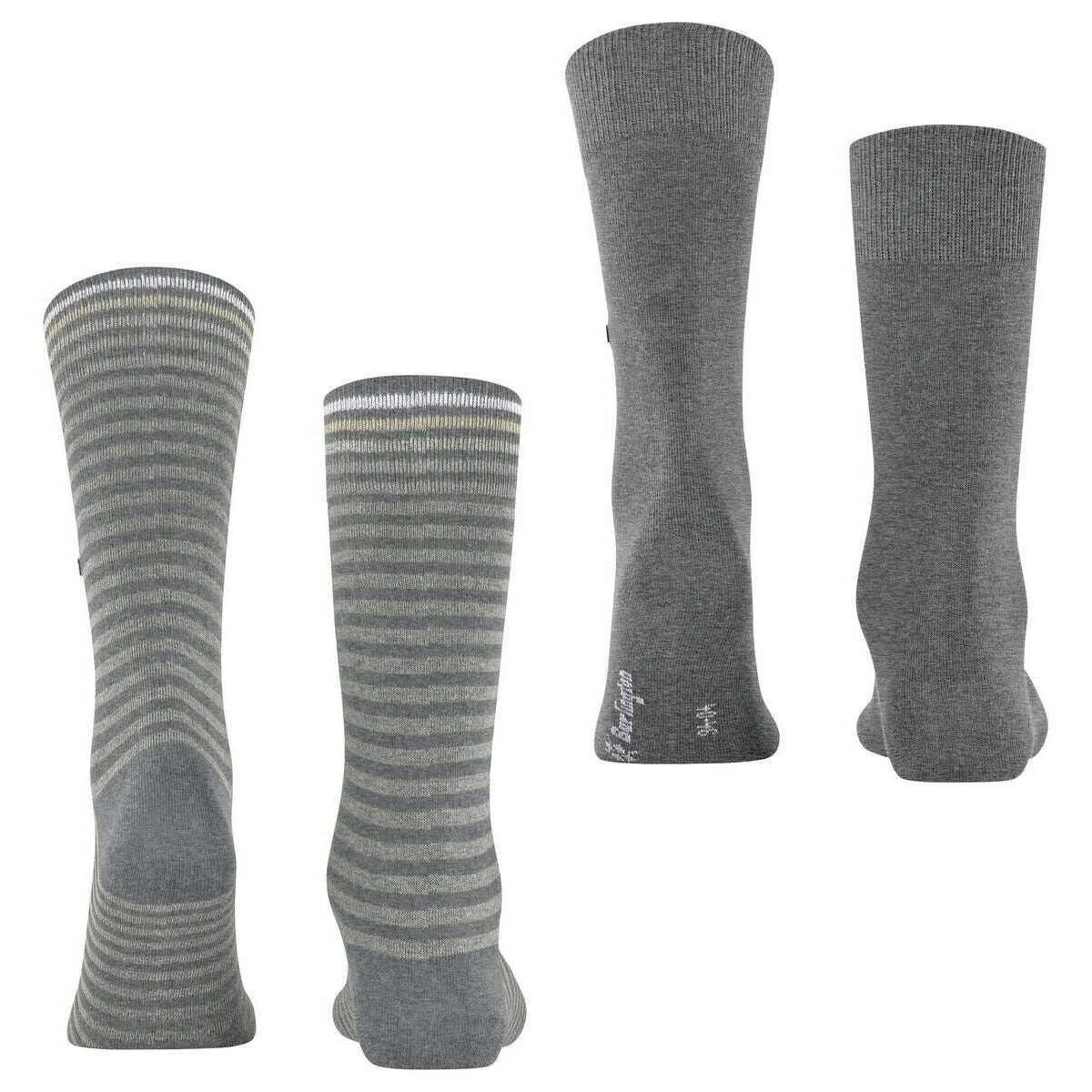 Burlington Everyday Stripe 2-Pack Socks - Grey Mel