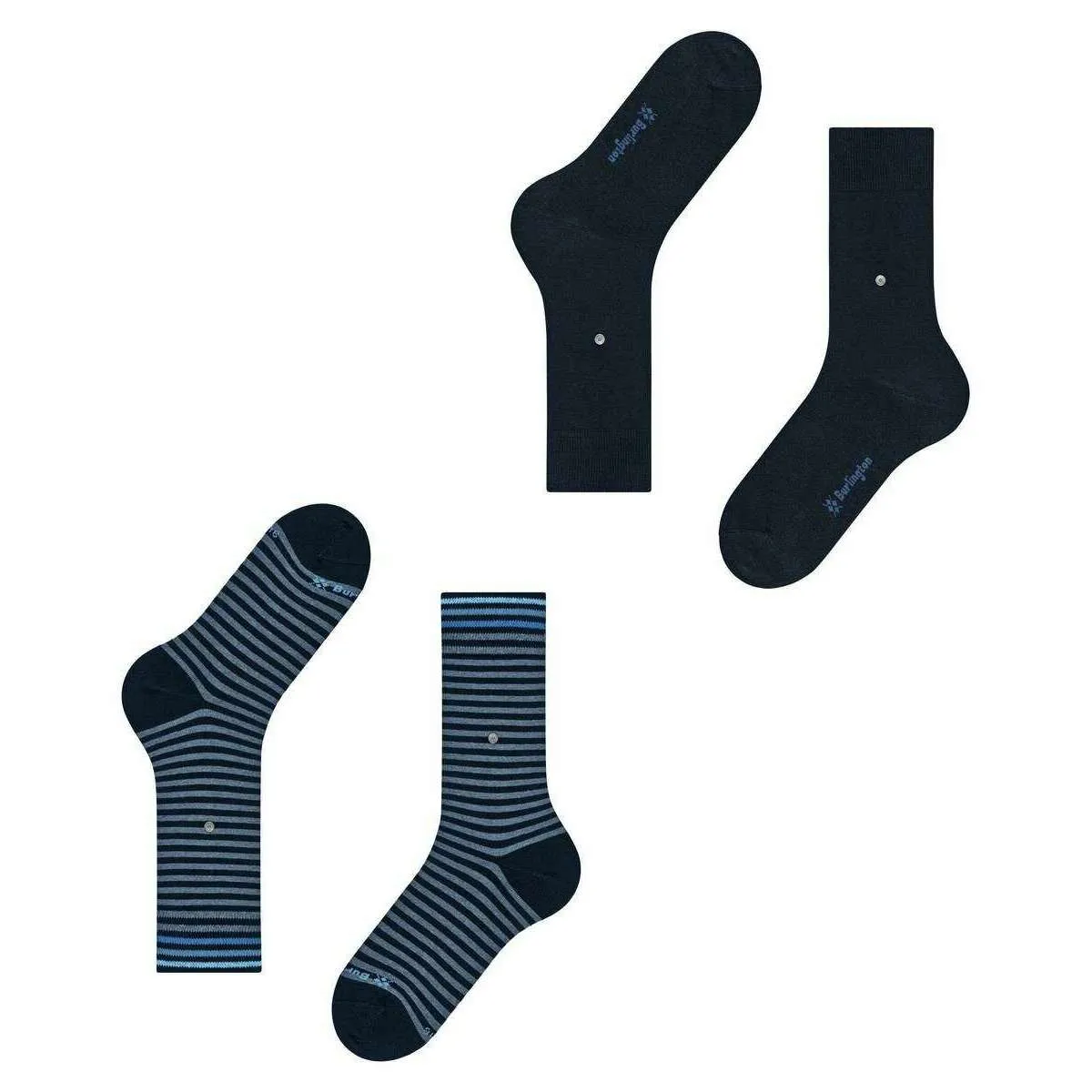 Burlington Everyday Stripe 2-Pack Socks - Marine Blue