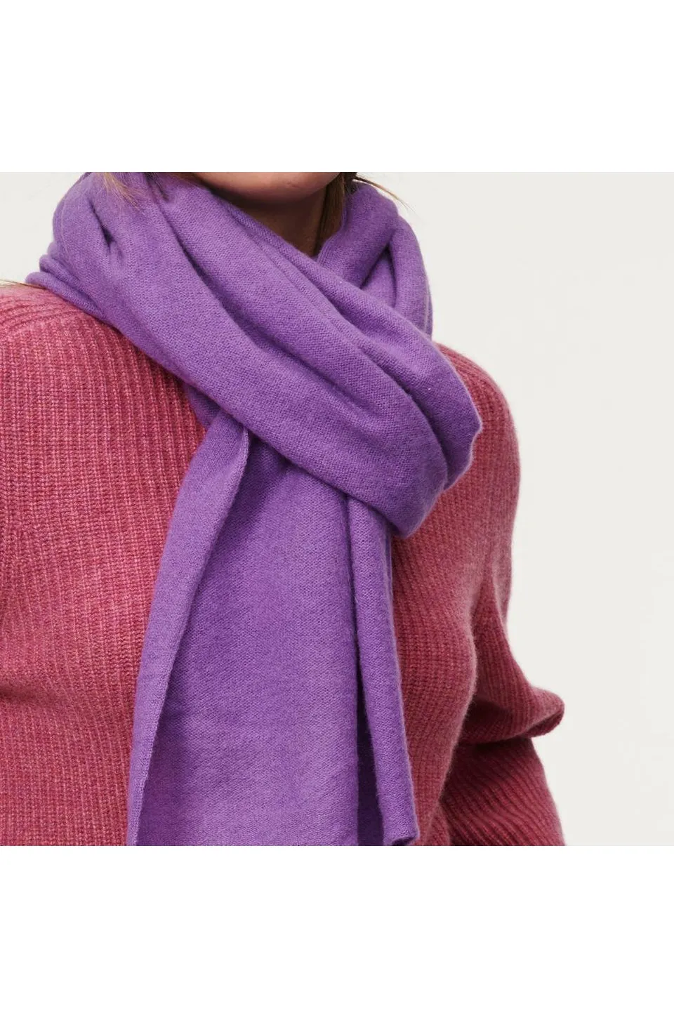 Cashmere Knit Throw/Scarf - Purple