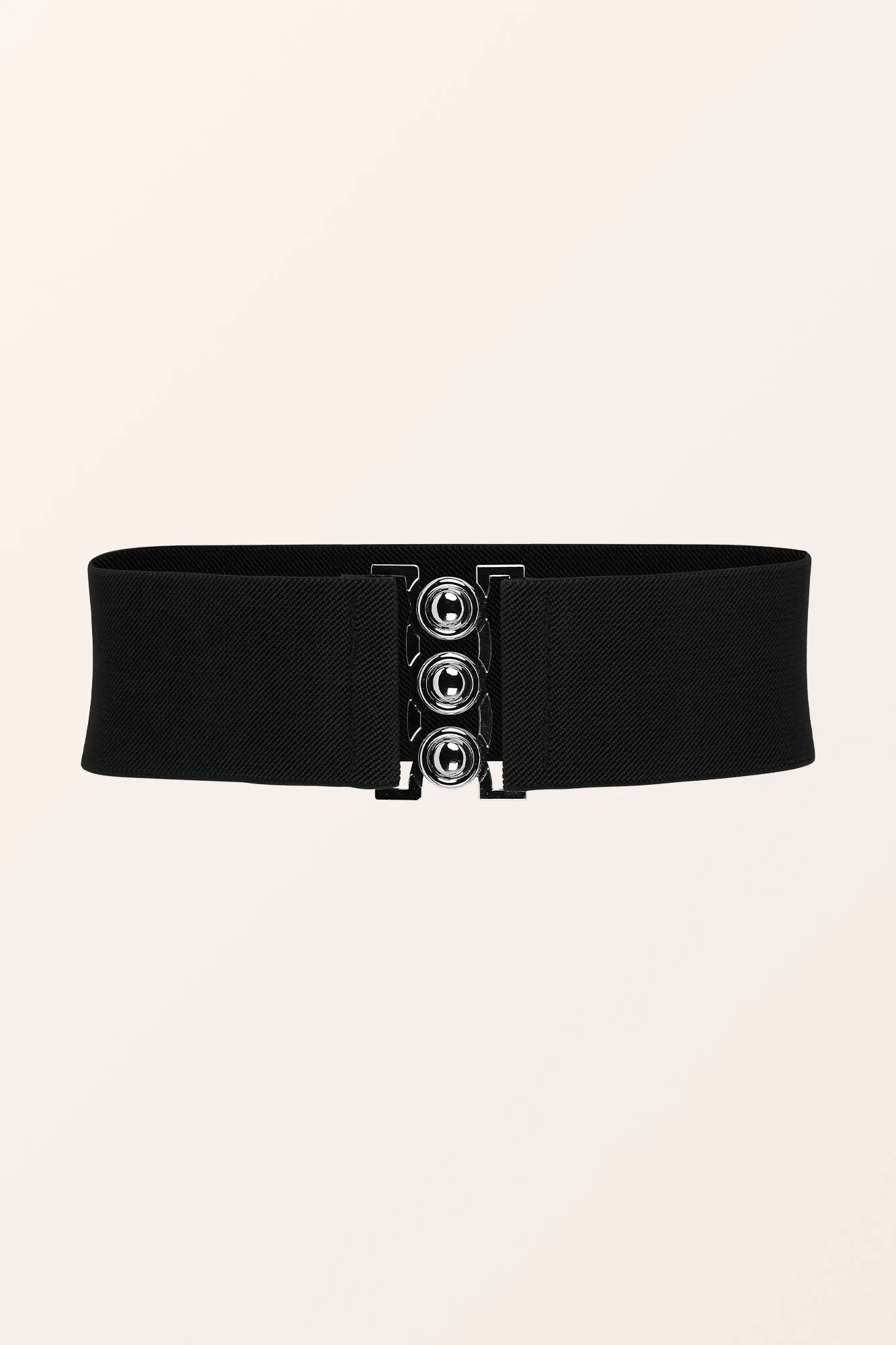 Classic Triple Eye-Hook Dress Belt - Black