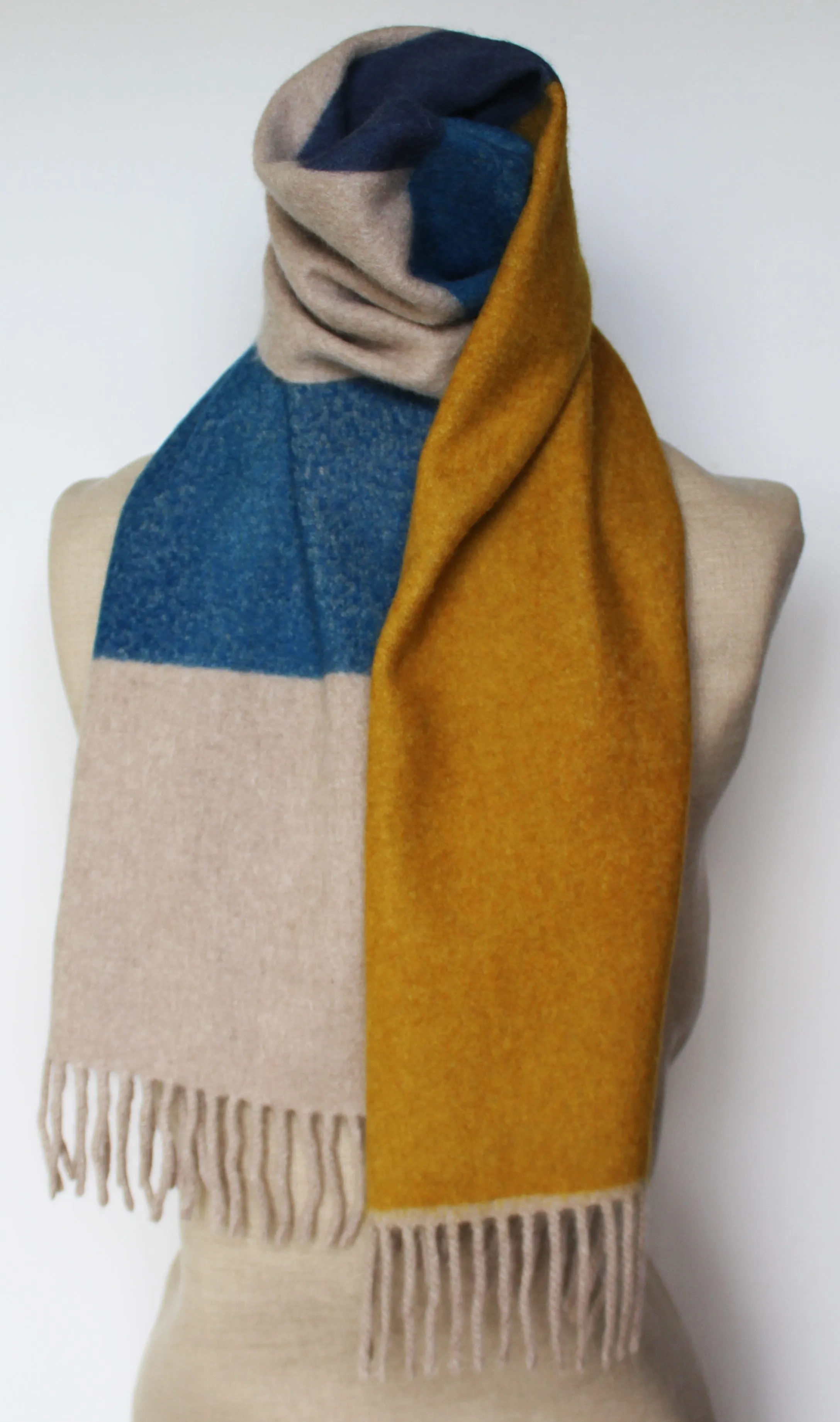 Colour Block hand printed Angora Wool scarf - Staffa 10 womenswear and menswear