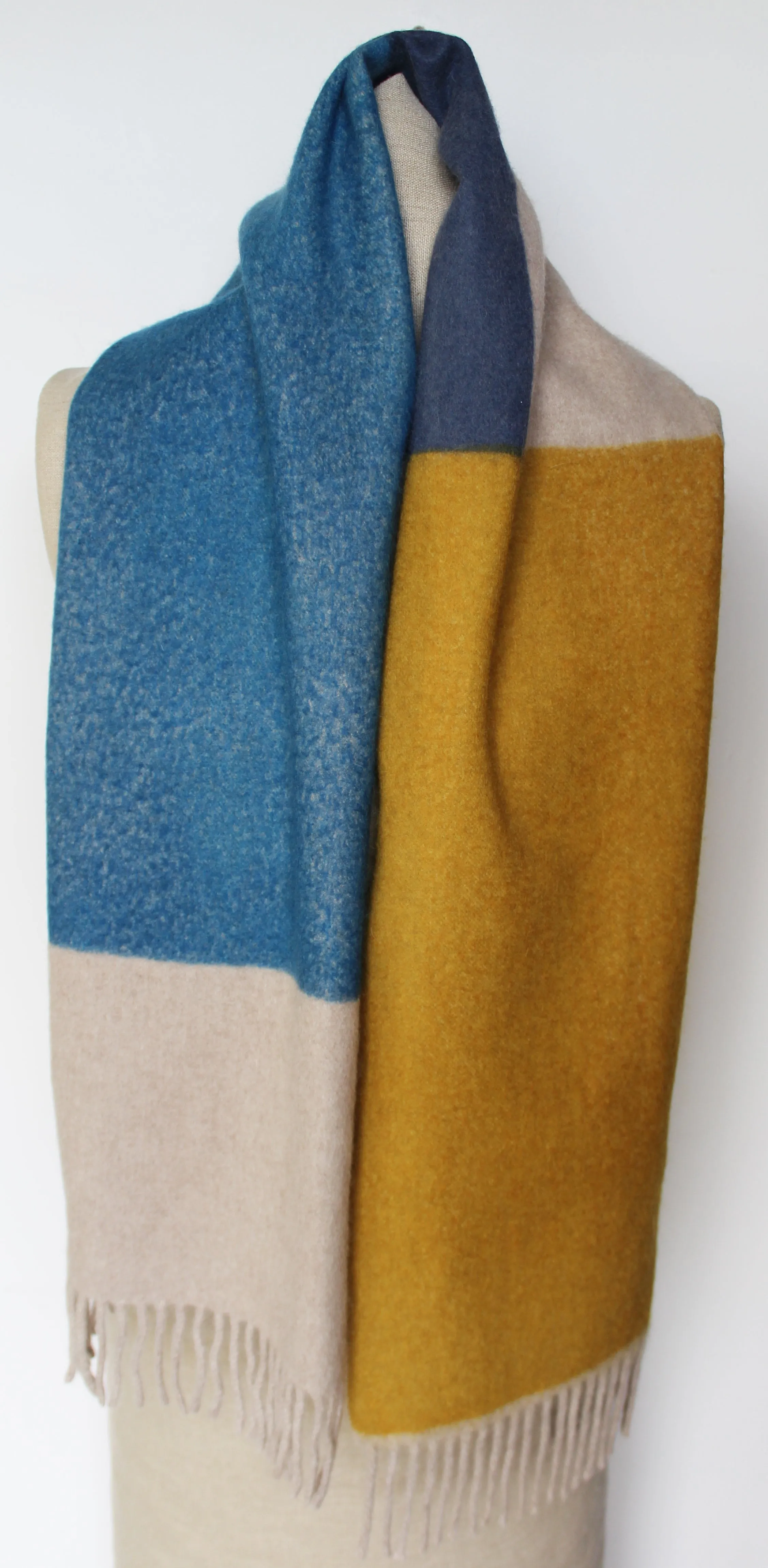 Colour Block hand printed Angora Wool scarf - Staffa 10 womenswear and menswear