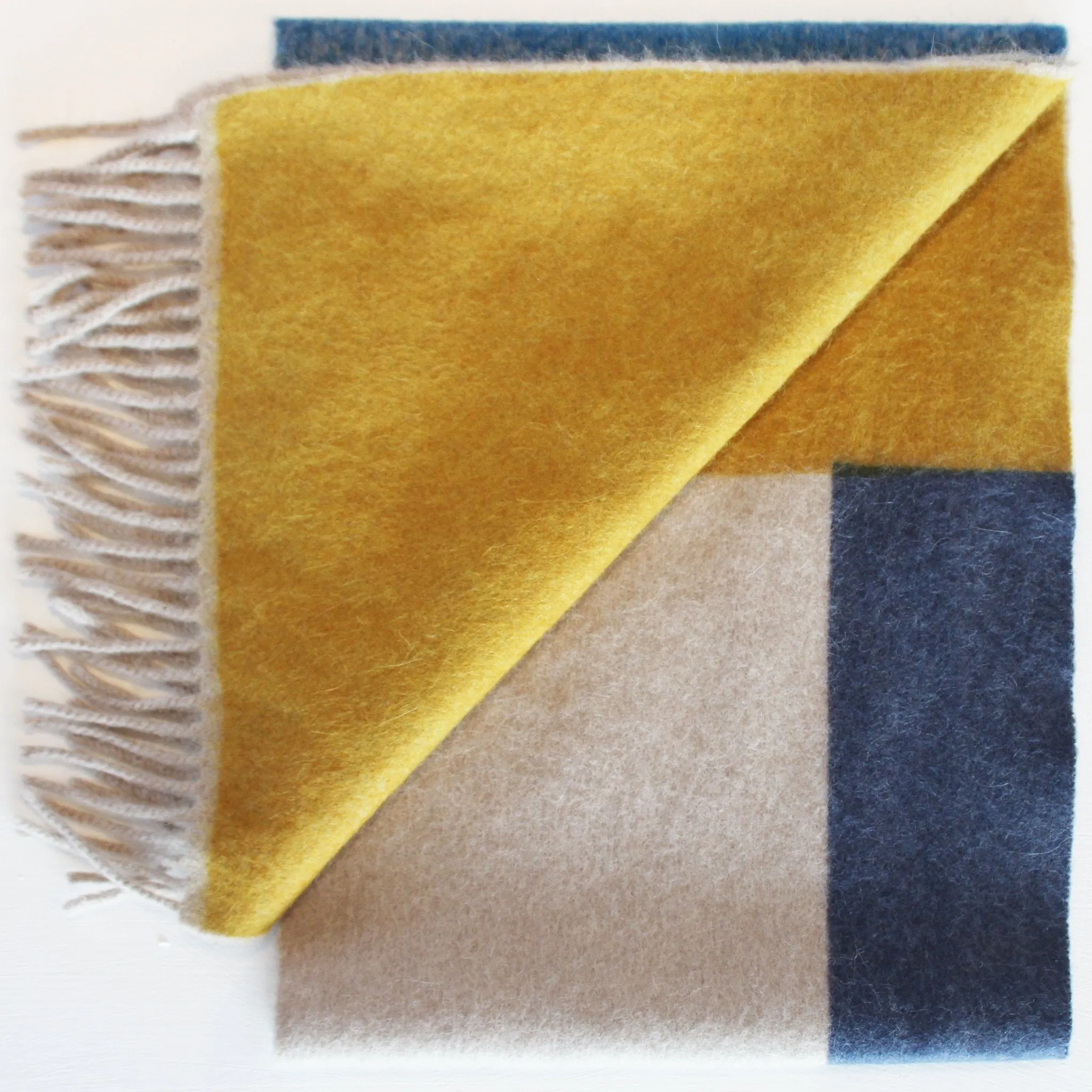 Colour Block hand printed Angora Wool scarf - Staffa 10 womenswear and menswear