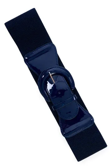 Corinne Elastic Belt in Navy Blue by Banned