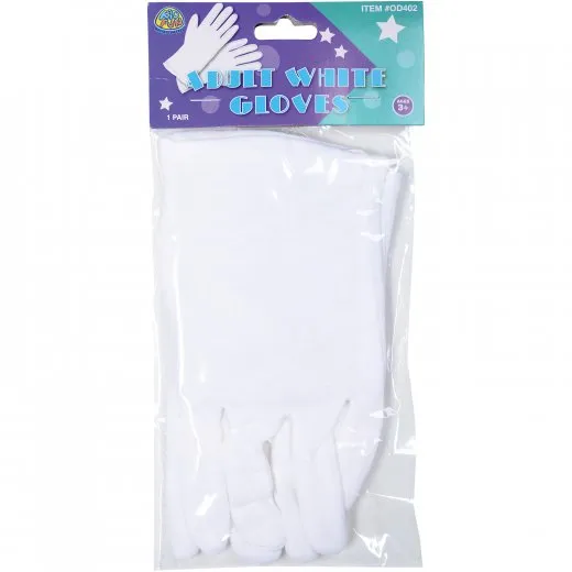 Costume White Gloves - Adult (One Pair)