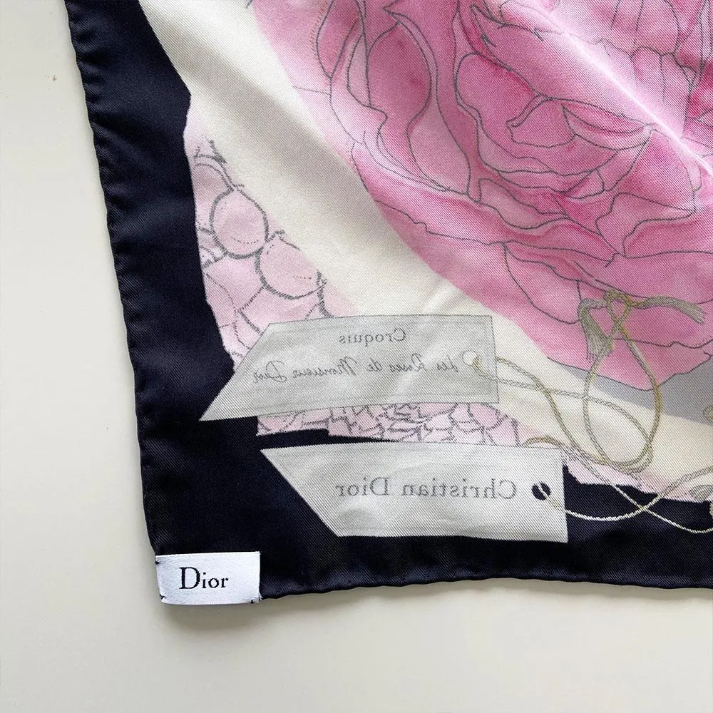 Dior floral printed square scarf