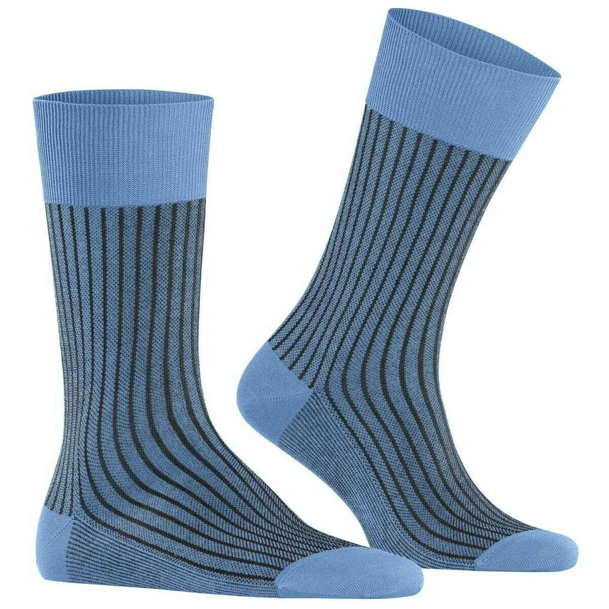 Falke Oxford Stripe Socks - Cornflower Blue