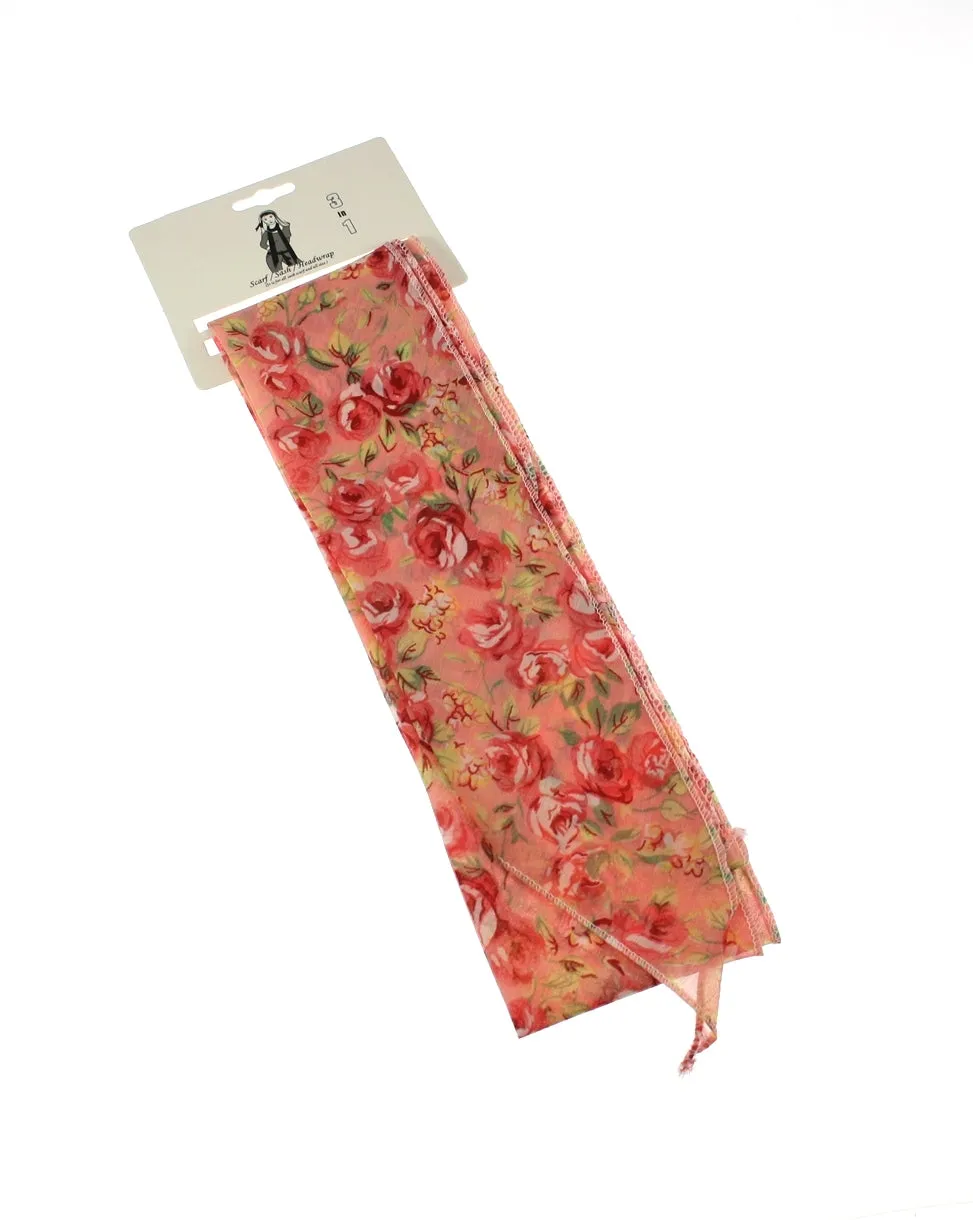 Flower Print on Pink Sash (3 in 1)