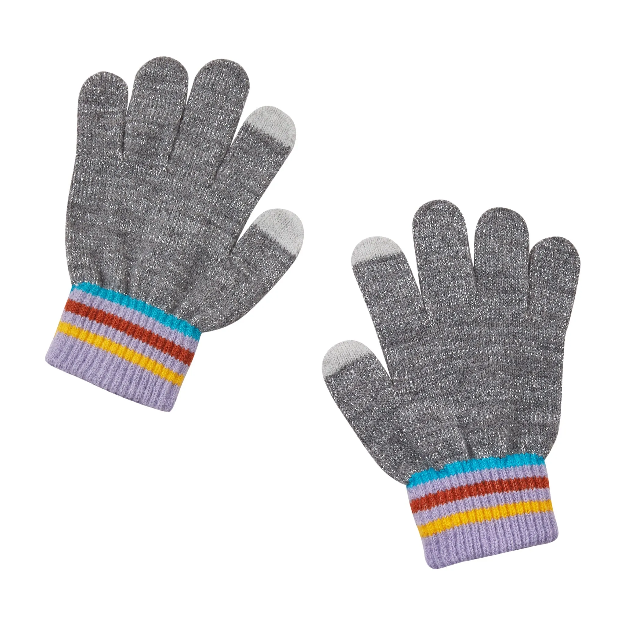 Grey Rainbow Winter Hat & Glove Set