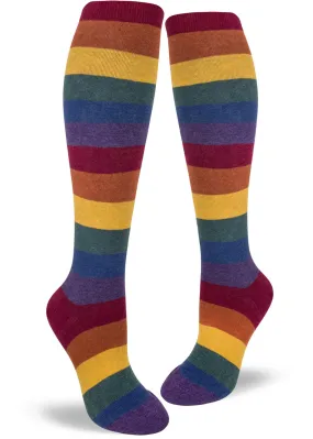 Heather Rainbow Striped Knee Socks