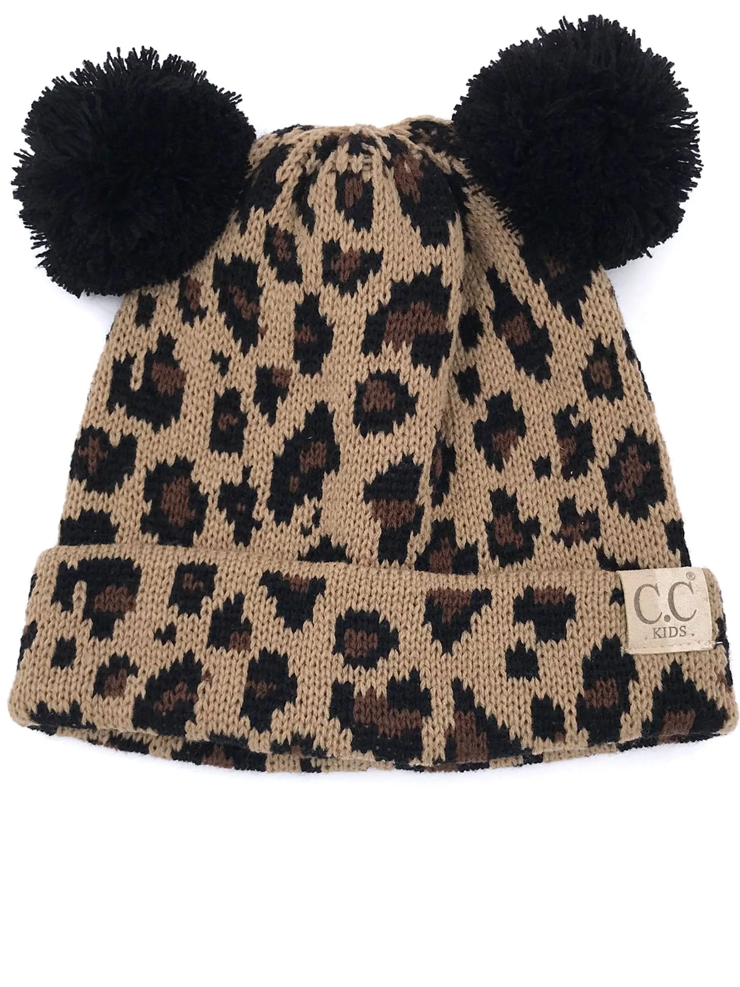 KIDS-80 Pom Pom Beanie Leopard