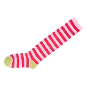 Knee High Socks Striped Ladies Long Womens Red Pink Stripe AU Stock