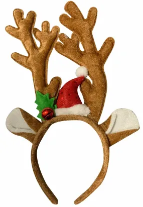 Ladies Christmas Deluxe Velvet Reindeer Antlers Girls Xmas Head bopper Headband