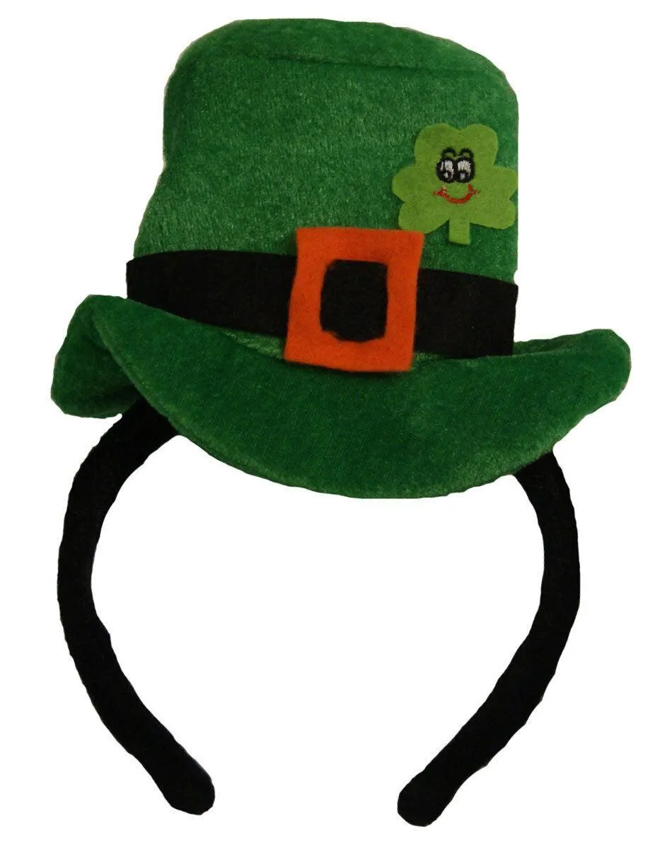 Ladies Girls Green Headband with Hat Saint Patrick Fancy Dress Party Accessory