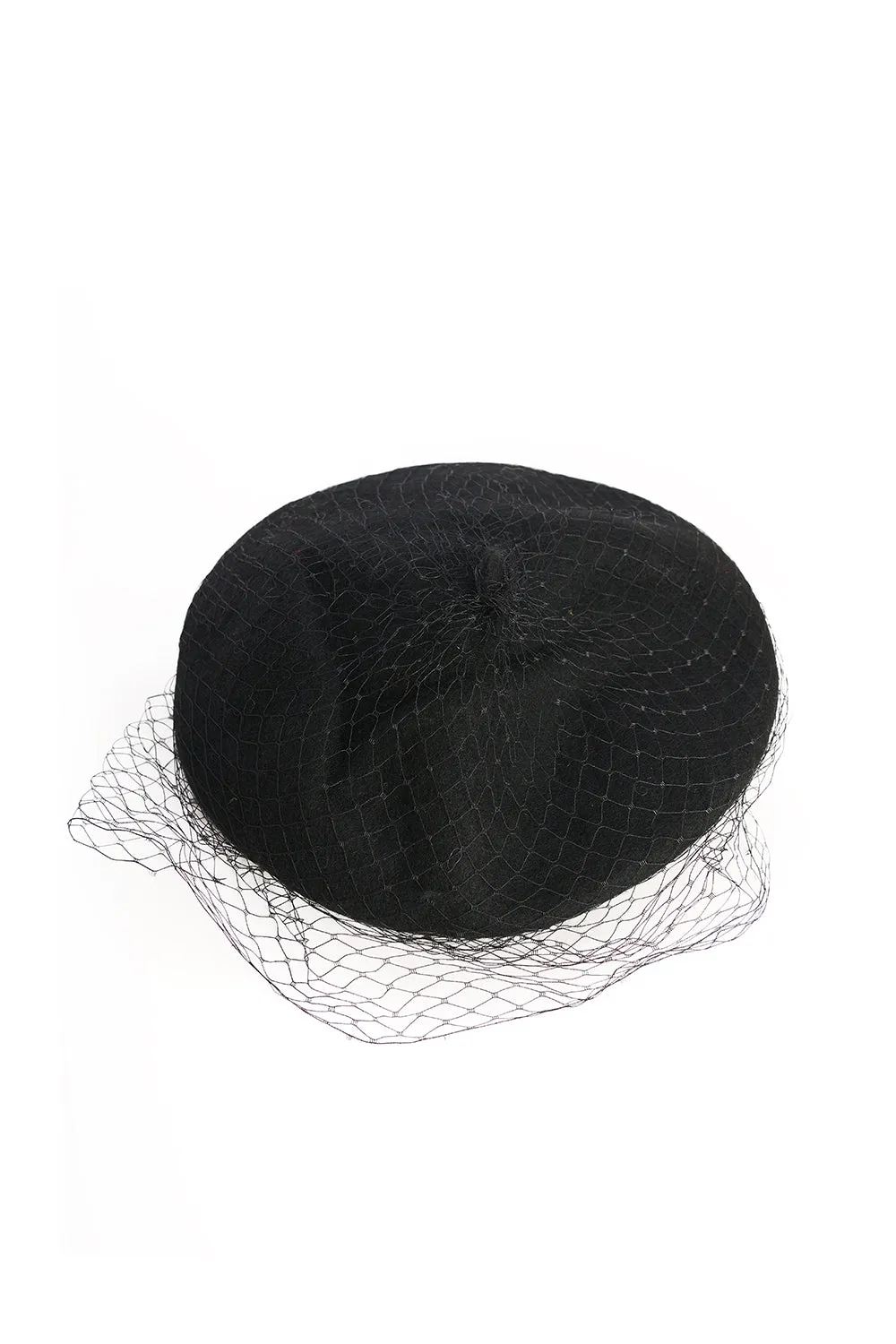 Maggie Beret with Netting in Black by Banned Apparel