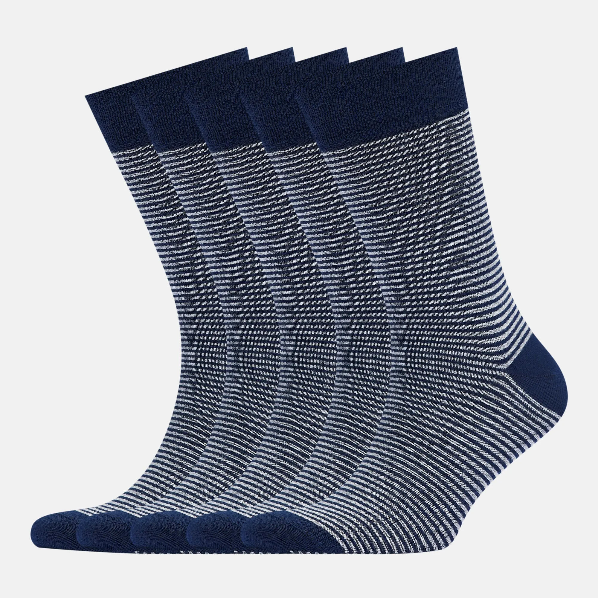 Men's Bamboo Dress Socks • Striped Pack of 1/3/5 Pairs • Blue Navy