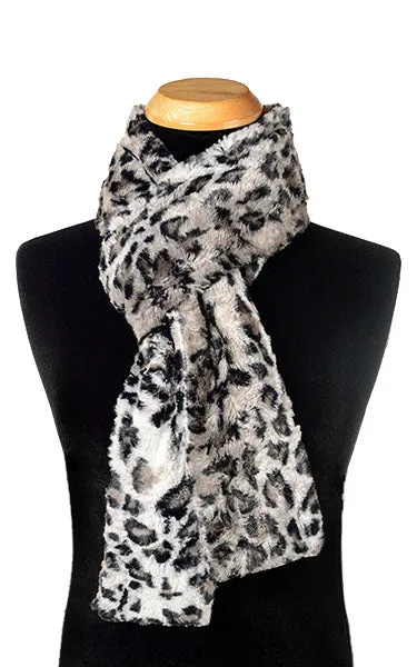 Men's Classic Scarf - Luxury Faux Fur Savannah Cat in Gray