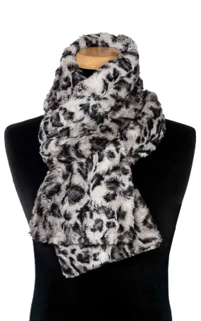 Men's Classic Scarf - Luxury Faux Fur Savannah Cat in Gray