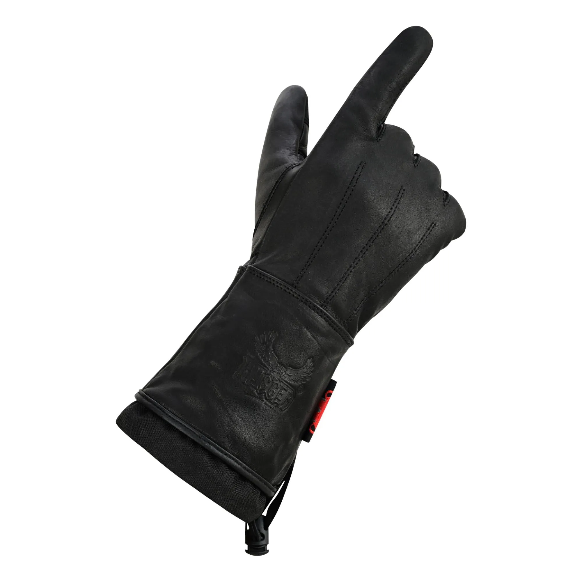 Men's Lined Technaline Leather, Classic Gauntlet Gloves, Water Resistant