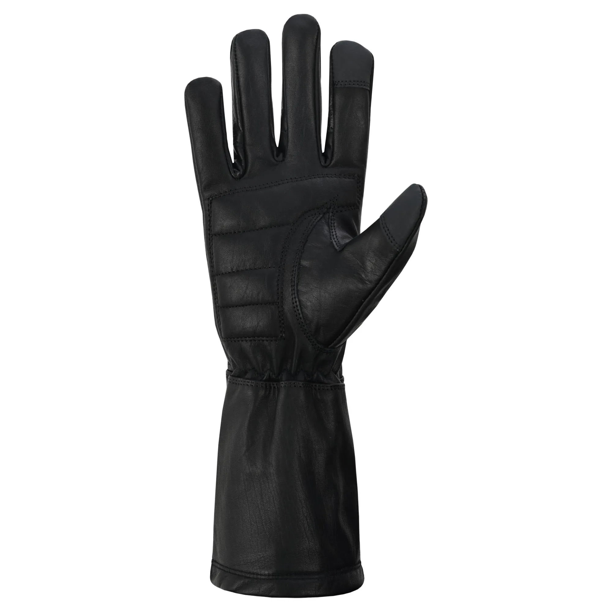 Men's Unlined Technaline Leather, Classic Gauntlet Gloves, Water Resistant