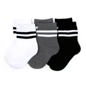 Monochrome Striped Midi Sock 3-pack