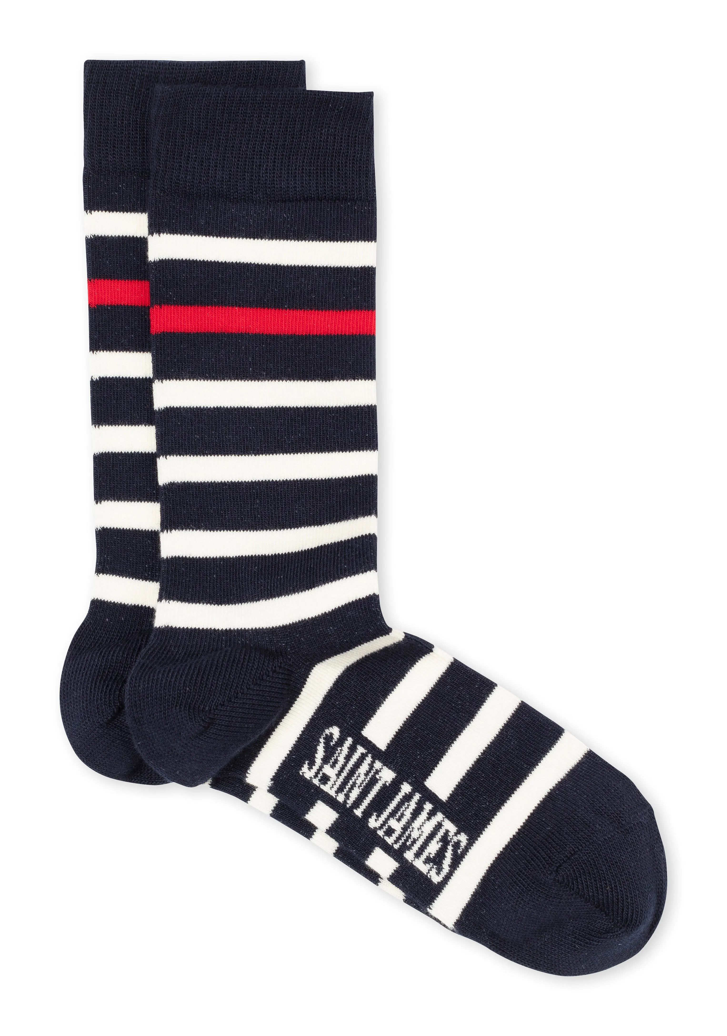 Naval striped socks - in cotton jersey (MARINE/ECUME/TULIPE)