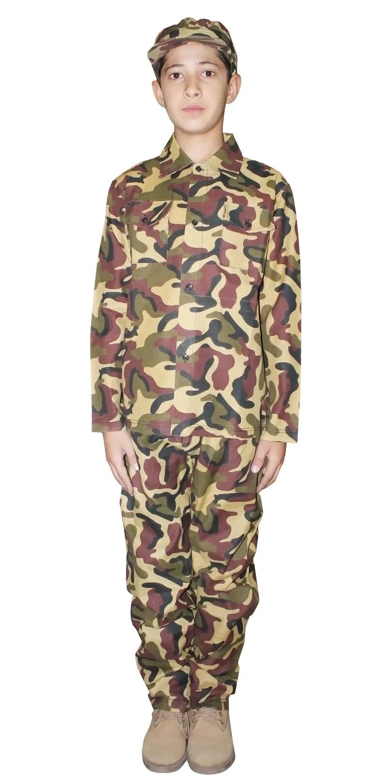 New Kids Boys Camouflage Costume Armed Forces Fancy Dress Outfit