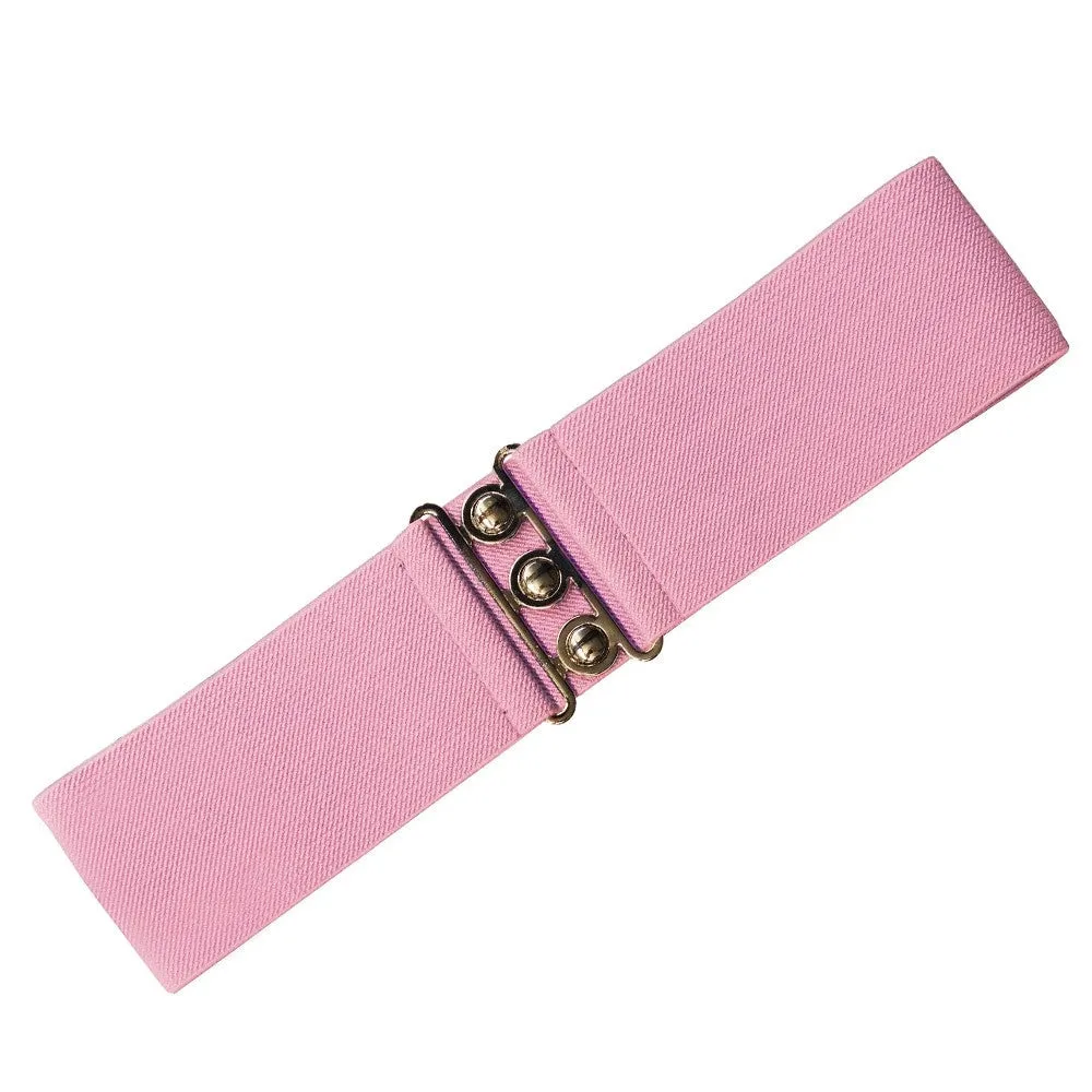 New Retro Elastic Waist Belt - Pink