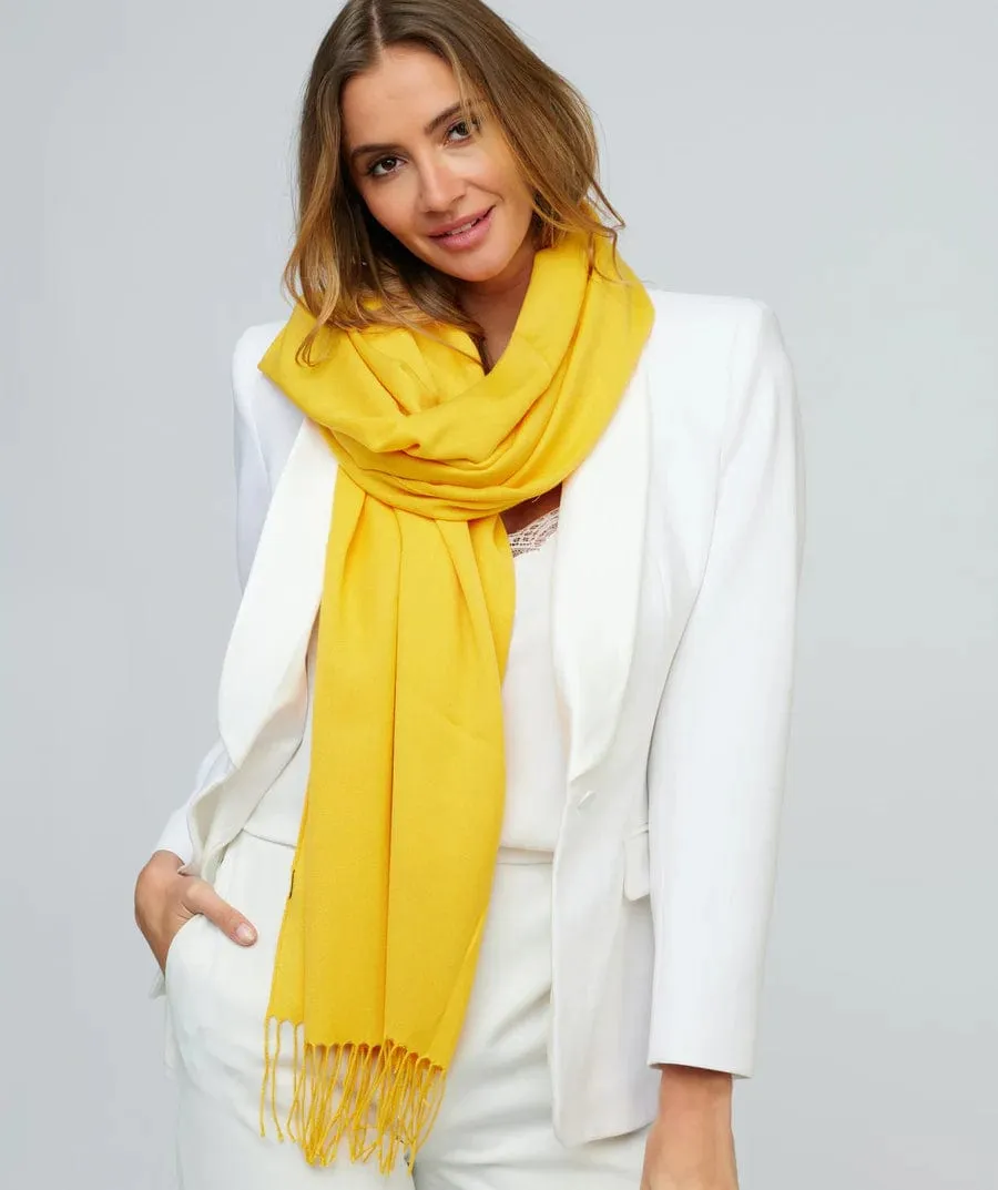 Pia Rossini Pashmina Scarf in Mustard