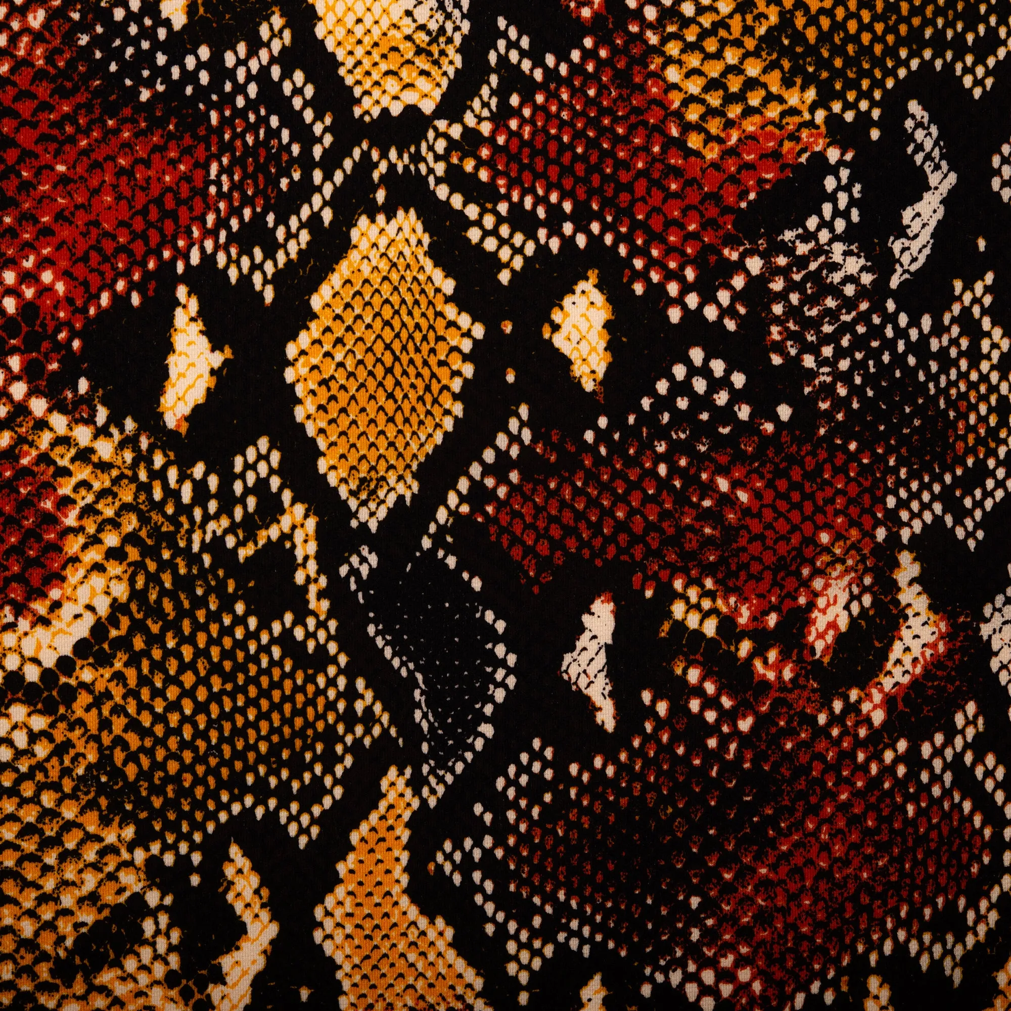 Printed Polyester Crepe - FOLKLORE - Snakes - Goldenrod