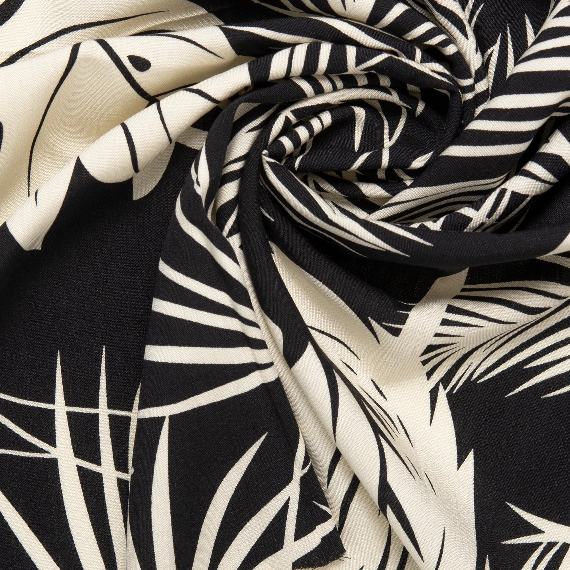 Printed rayon - AMANDA - Black and Beige