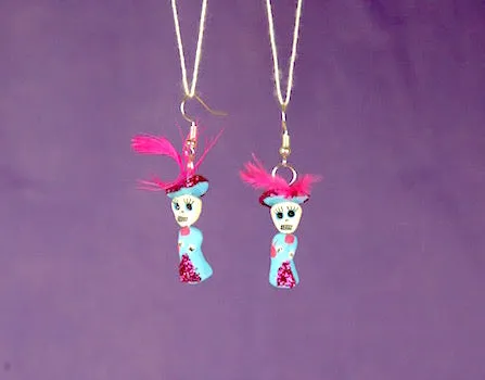 "Catrina" Mexican Clay Skeleton Earrings