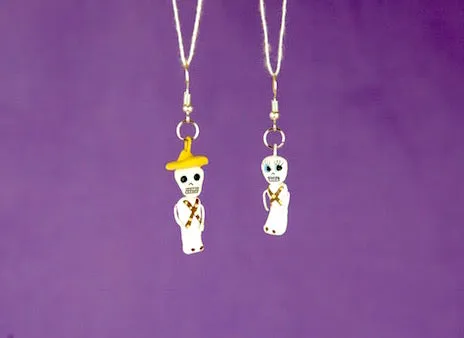 "Catrina" Mexican Clay Skeleton Earrings