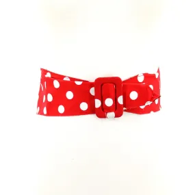 Red & White Polka Dot Waist Belt