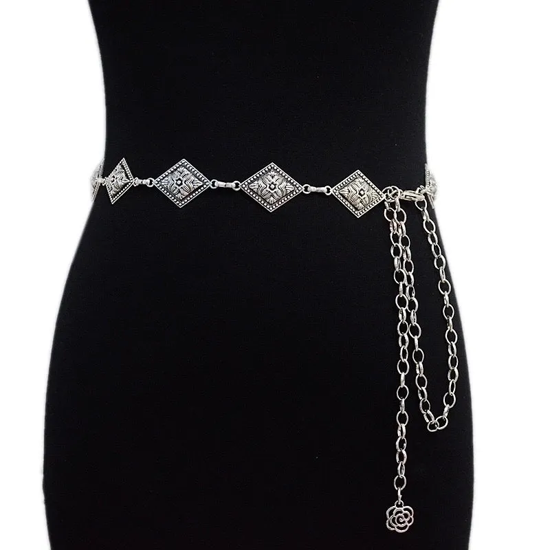 Retro Ethnic Style Geometric Alloy Plating Women's Chain Belts