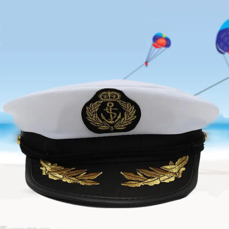 Sailor Cap Boat Captain Hat For Navy Skipper Costume Fancy Marine Dress