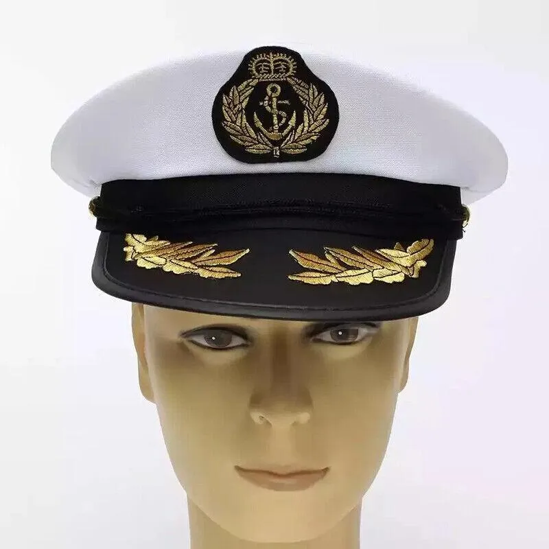 Sailor Cap Boat Captain Hat For Navy Skipper Costume Fancy Marine Dress