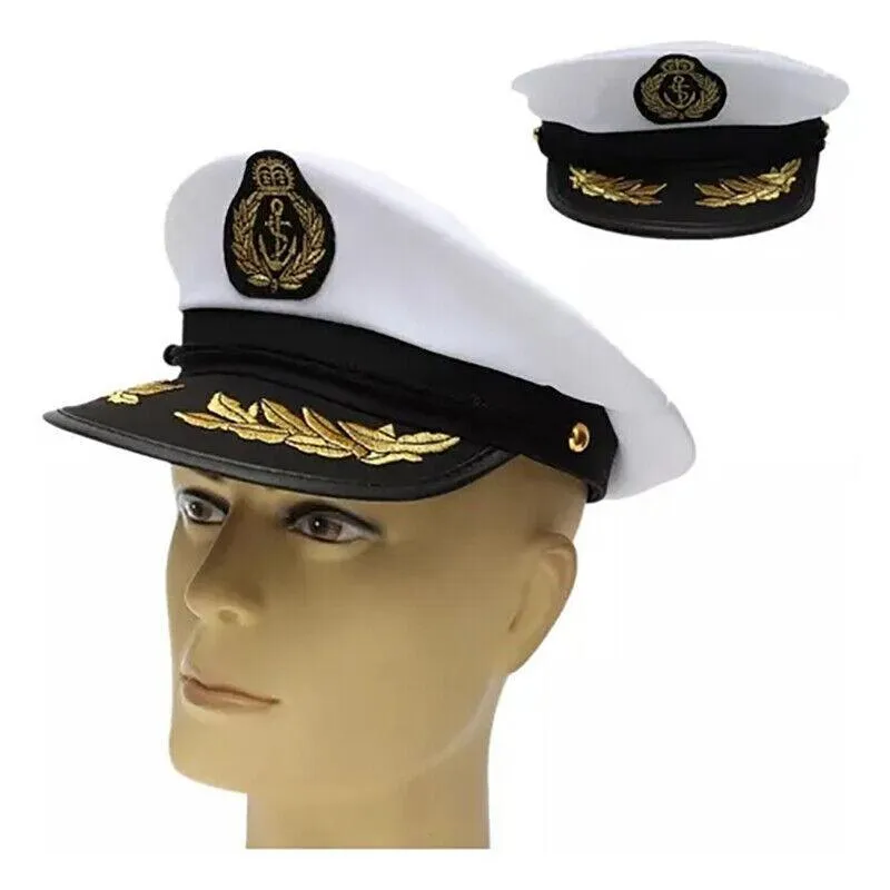 Sailor Cap Boat Captain Hat For Navy Skipper Costume Fancy Marine Dress