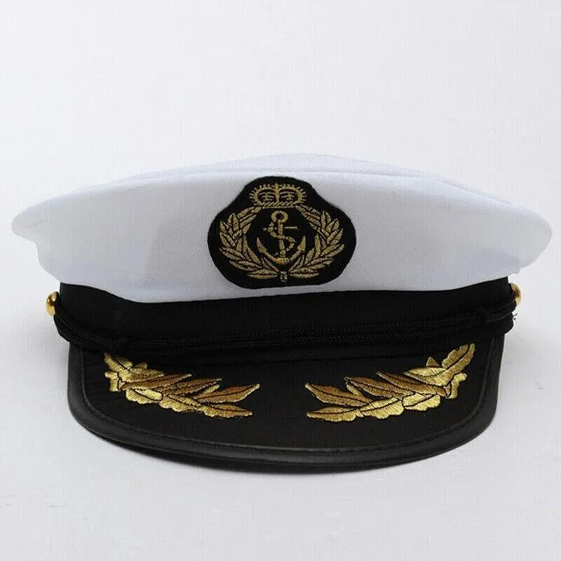 Sailor Cap Boat Captain Hat For Navy Skipper Costume Fancy Marine Dress