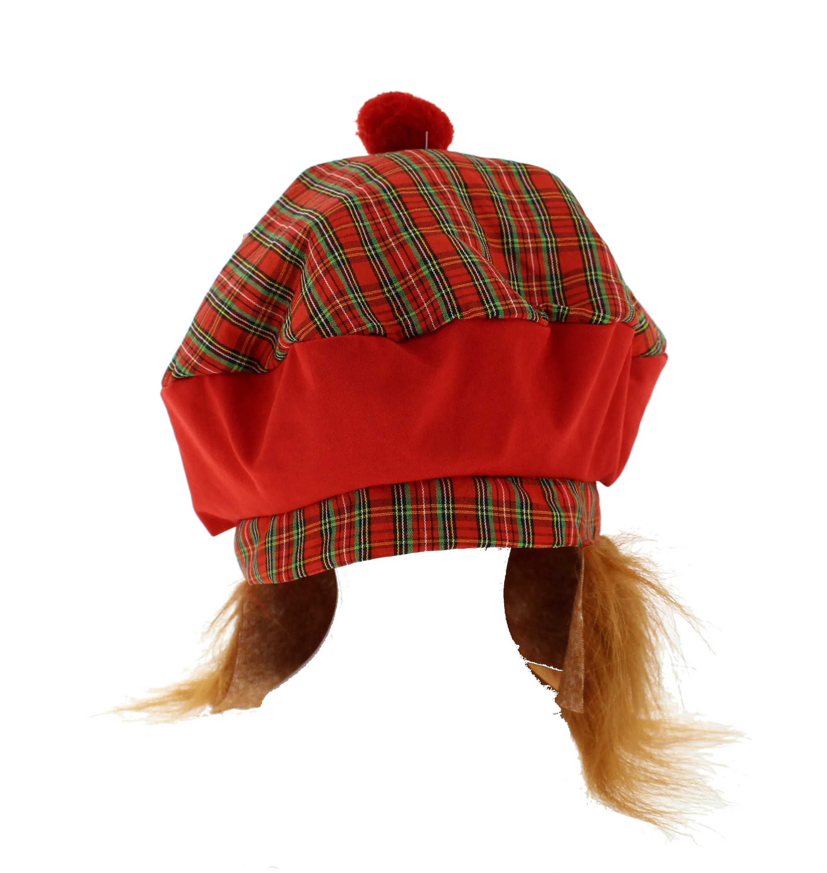 Scottish Tartan Bobble Hat with Ginger Hair